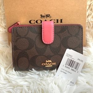 COACH Medium Corner Zip Wallet In Signature Canvas